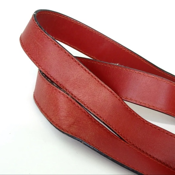 AUTH Authentic Salvatore Ferragamo Leather Handbag Shoulder Bag Tote Red - Picture 11 of 16